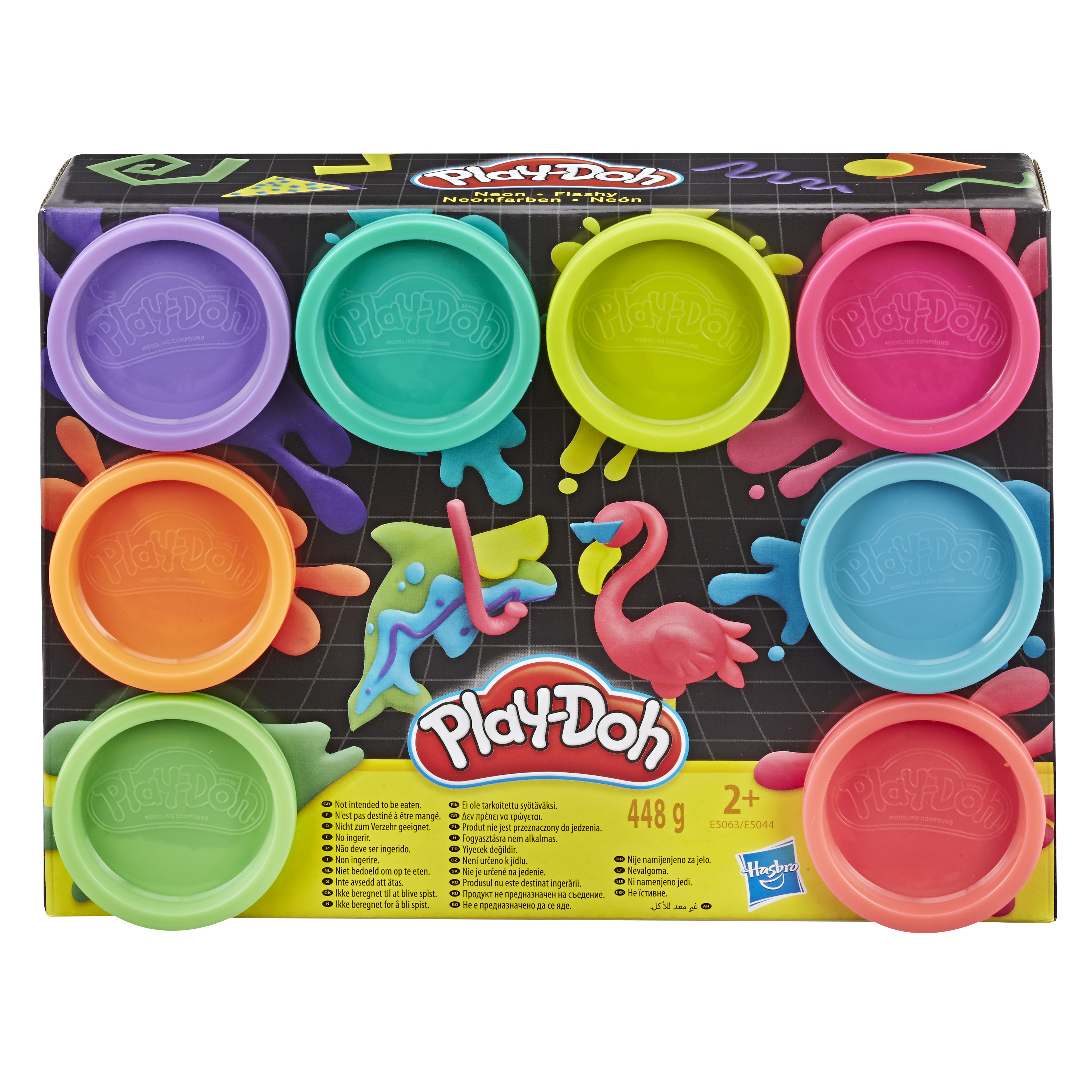 PLAY-DOH 8er-Pack in 8 Neonfarben Spielknete, Mehrfarbig