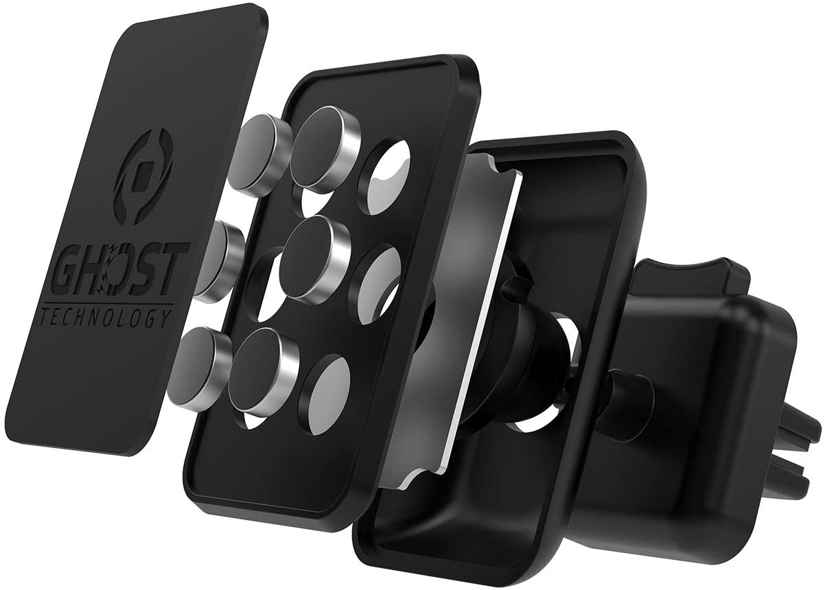 Soporte de móvil para coche - Celly ESGHOSTPLUSXL, Universal, Enganche ajustable, Negro
