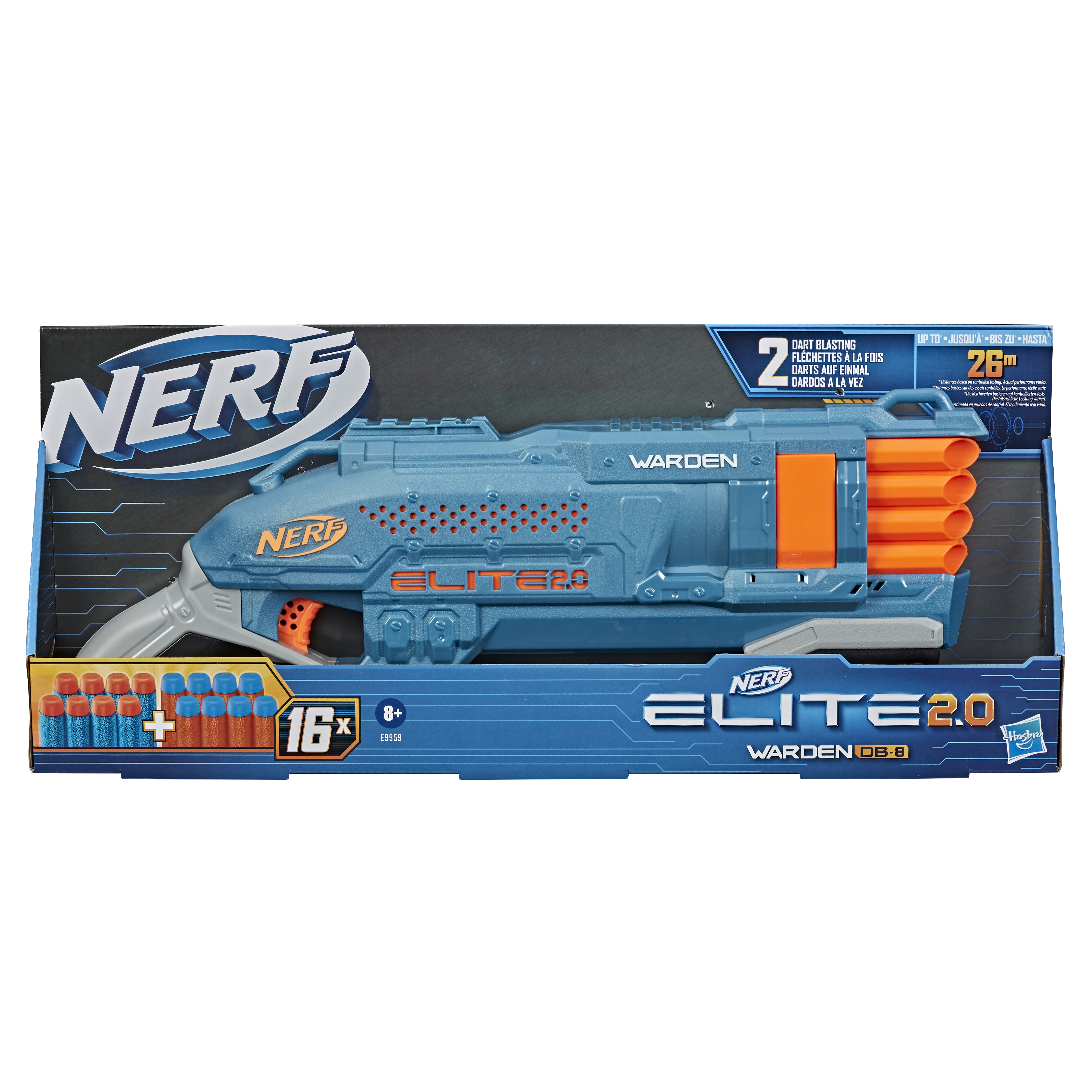NERF Elite 2.0 Warden DB-8 Blaster Mehrfarbig