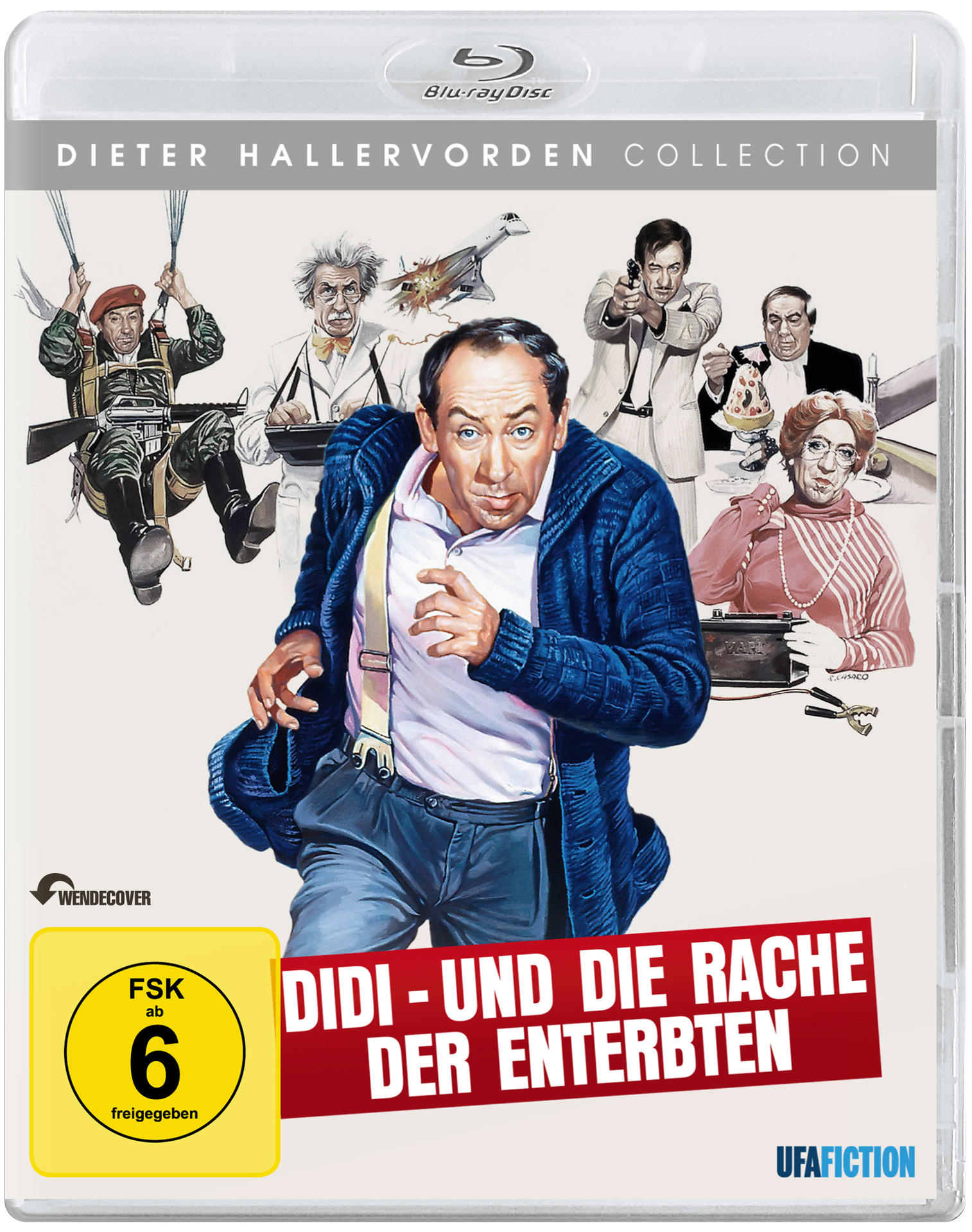 Blu-ray-Cover von Didi und die Rache der Enterbten mit mehreren laufenden und schauenden Personen.