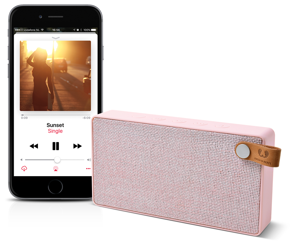 FRESH ‘N REBEL Rockbox Slice Fabriq Edition Bluetooth Lautsprecher, Rosé