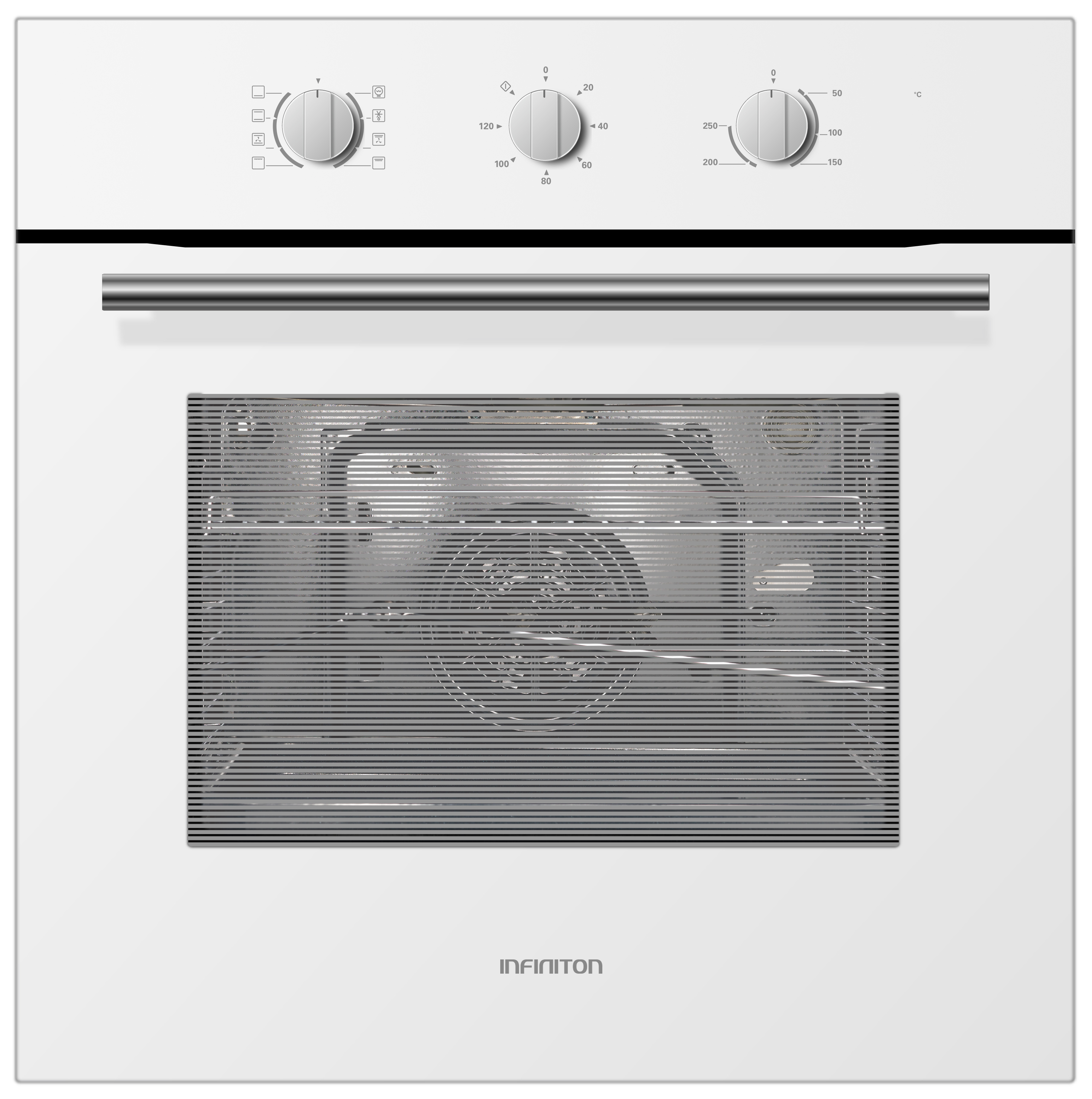 Horno - Infiniton 818LB, Multifunción, 70 L, Encastrable, Triple acristalamiento, 8 funciones, Blanco