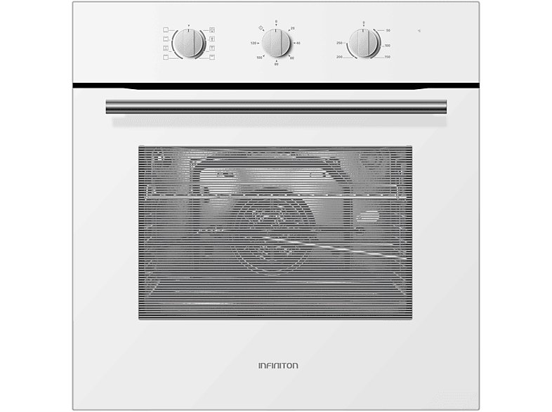 Horno - Infiniton 818LB, Multifunción, 70 L, Encastrable, Triple acristalamiento, 8 funciones, Blanco