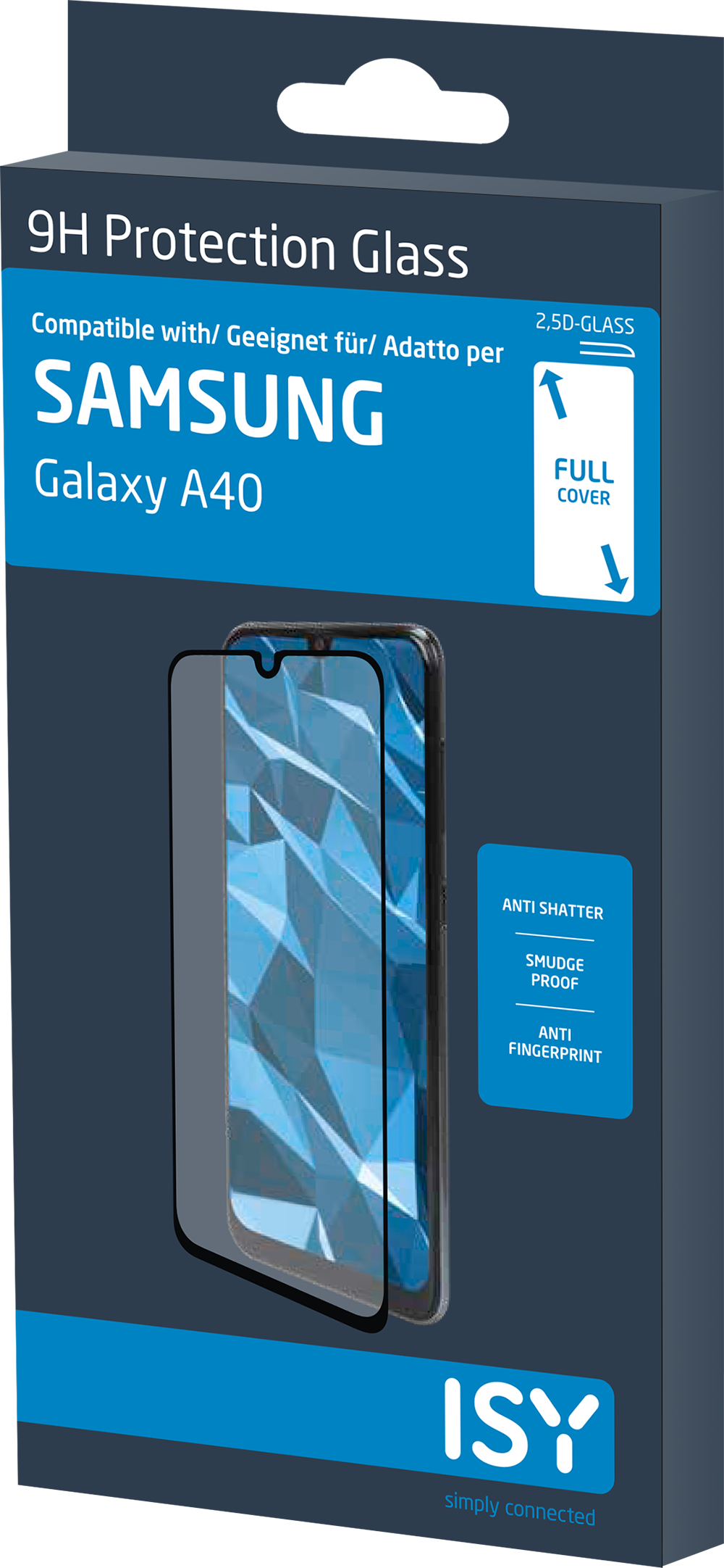 ISY Tempered Glass Screenprotector voor Samsung Galaxy A40