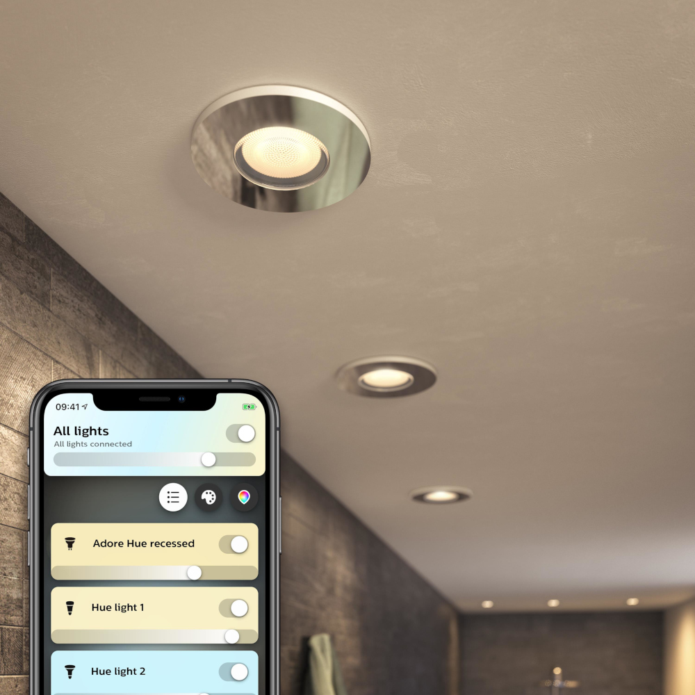 PHILIPS HUE Inbouwspot Bluetooth Adore Chroom Warm tot koelwit licht (3417511P9)