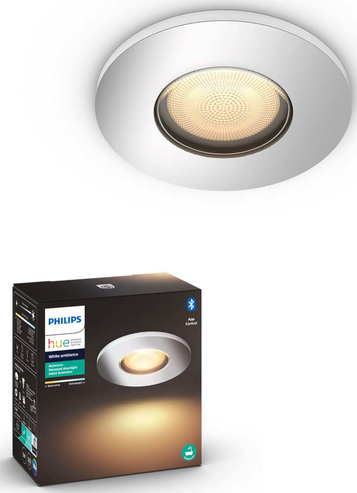 PHILIPS HUE Inbouwspot Bluetooth Adore Chroom Warm tot koelwit licht (3417511P9)