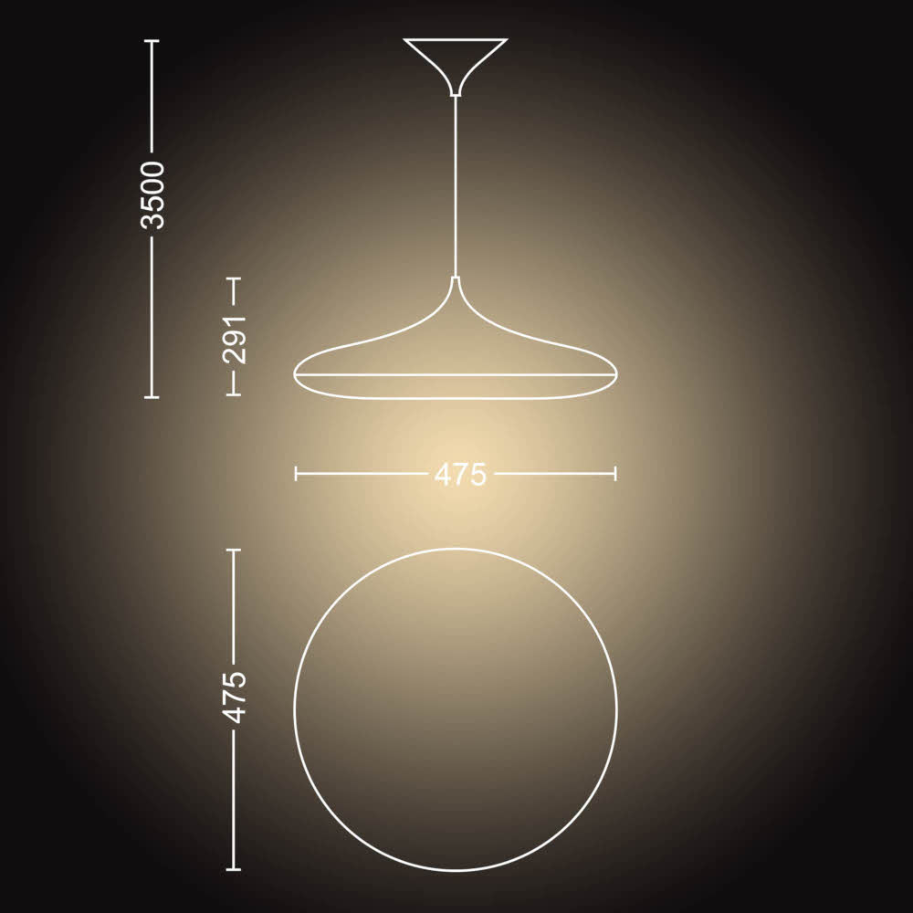 PHILIPS HUE Hanglamp Cher Zwart Warm tot koelwit licht (4076130P6)
