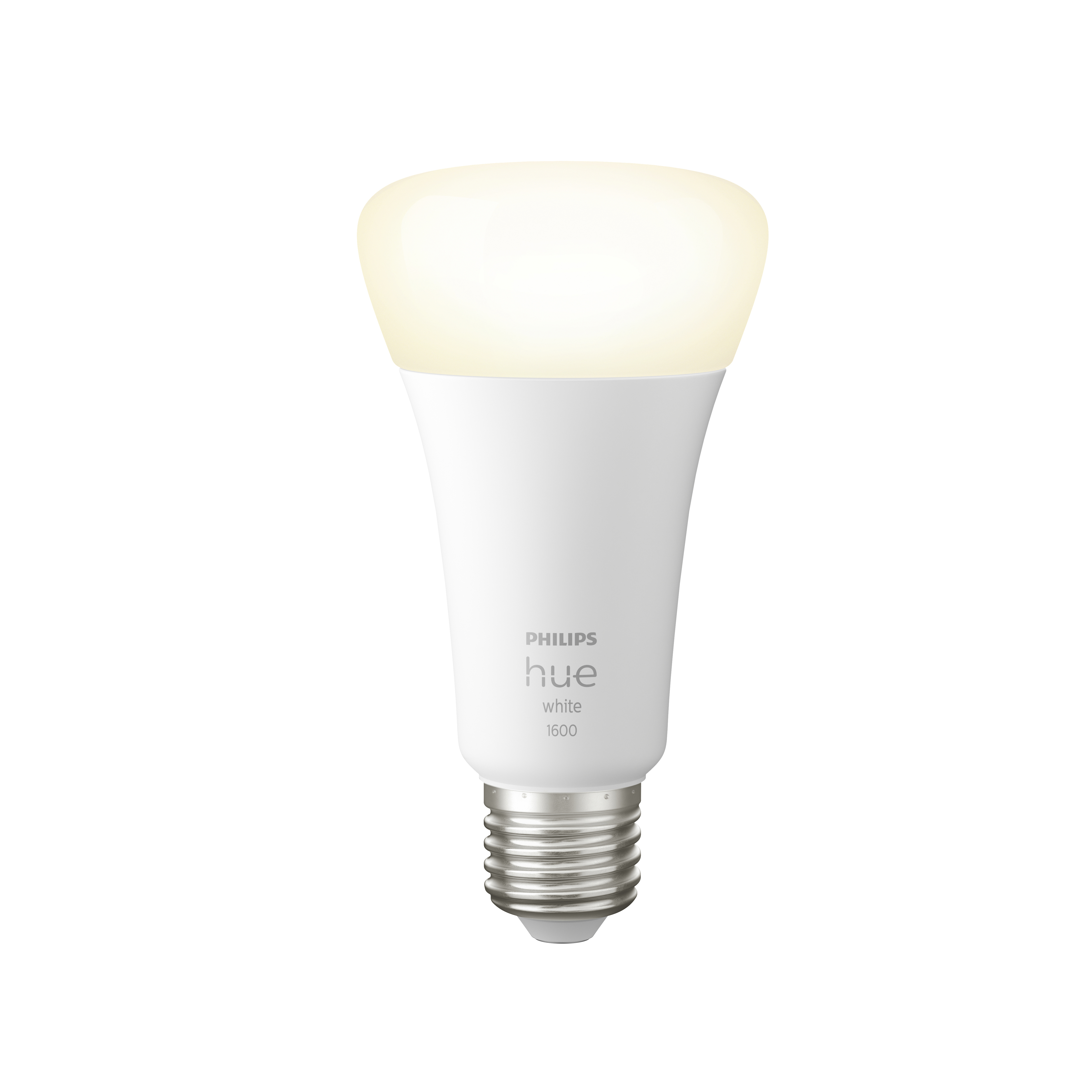 Weiße Philips Hue Glühbirne.