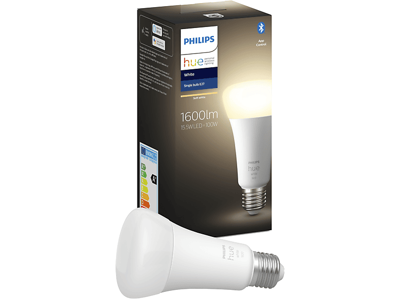 Mediamarkt - Philips Hue White E27 mit 1600 Lumen Helligkeit