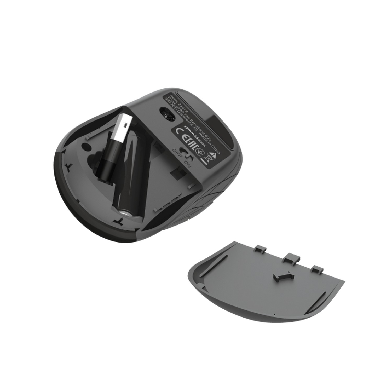 Ratón inalámbrico - Trust Duco Dual Connect, Óptico, 1600 ppp, Receptor USB-A, USB-C, Negro