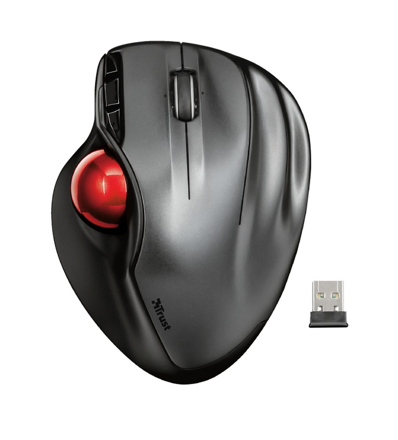 Ratón inalámbrico - Trust Sferia Wireless, 1600 ppp, Óptico, Receptor nano-USB, Negro
