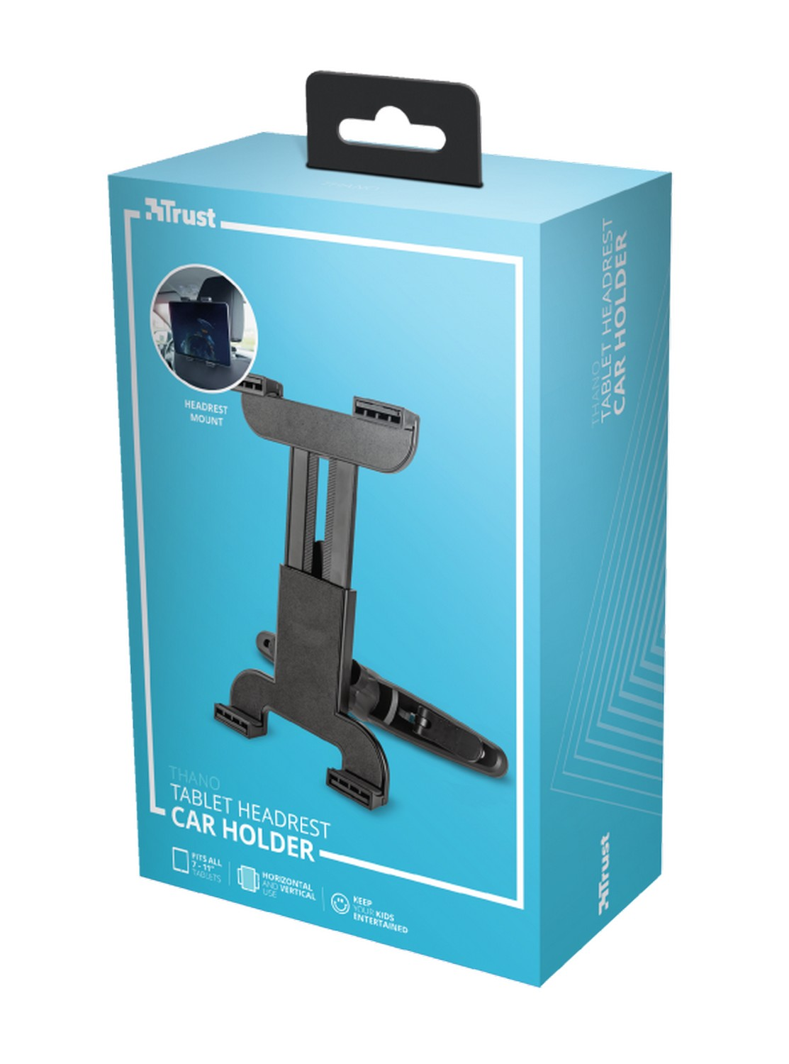 Soporte tablet - Trust Thano, Para coche, 7" a 11", Negro
