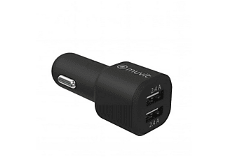 para coche | Muvit MCDCC0007, 2 USB, Universal, Negro