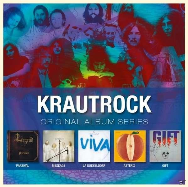 Krautrock Eredeti Album Sorozat zenekari fotókkal és öt album borítóval.
