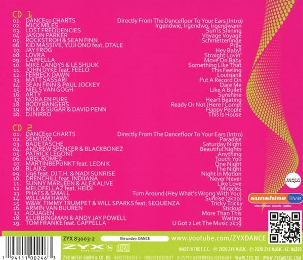 CD-Cover mit Trackliste, mit verschiedenen Musiktiteln.