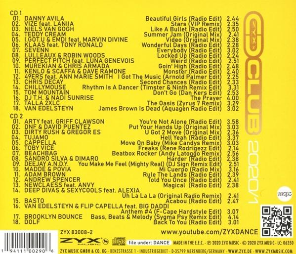 Ein gelbes CD-Cover mit Titellisten und einem QR-Code.