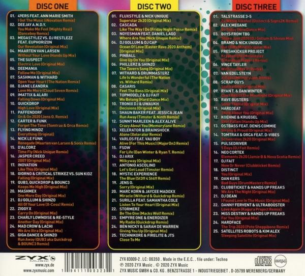 CD-Album mit drei Musik-Discs, mit Tracklisten.