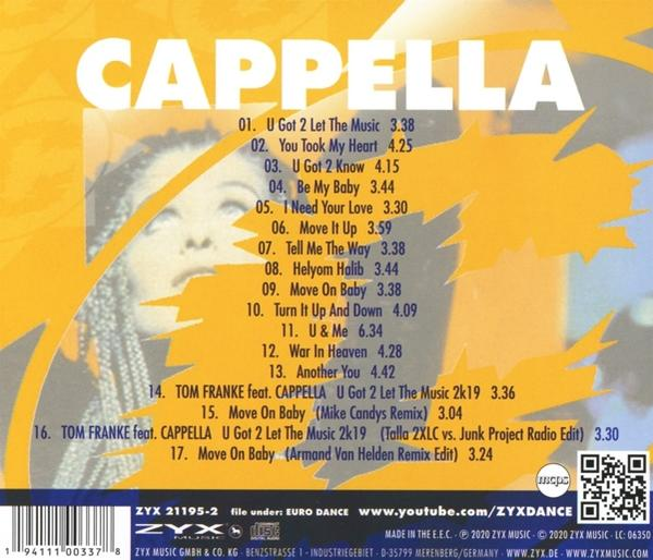 Die Rückseite einer CD-Hülle mit dem Gesicht einer Frau und Songtiteln.
