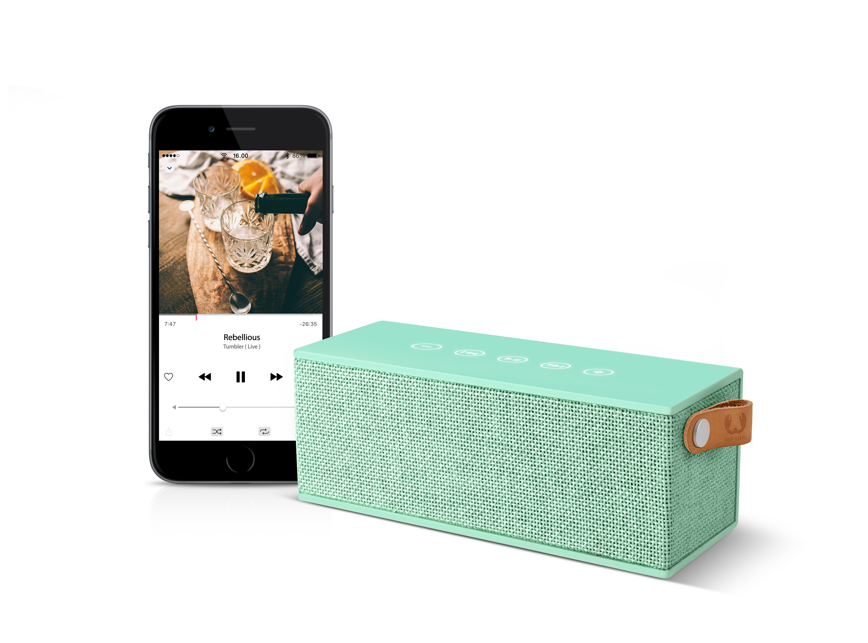 FRESH ‘N REBEL Rockbox Brick Fabriq Edition Bluetooth Lautsprecher, Türkis