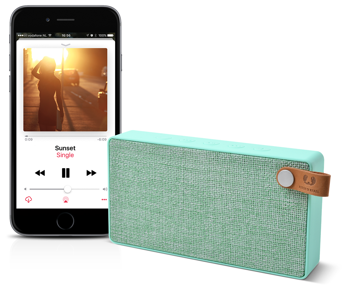 FRESH ‘N REBEL Rockbox Slice Fabriq Edition Bluetooth Lautsprecher, Mintgrün