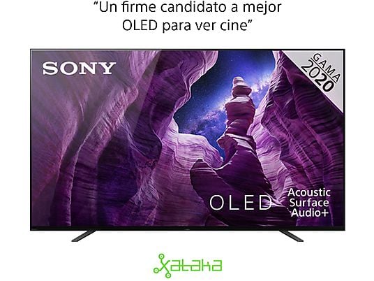 TV OLED 55" - Sony KD-55A8BAEP, UHD4K, X1 Ultimate, Acoustic Surface Audio, Smart Tv(Android TV), HDR, Negro