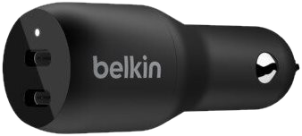 BELKIN Chargeur voiture 2 x USB-C Noir (CCB002btBK)