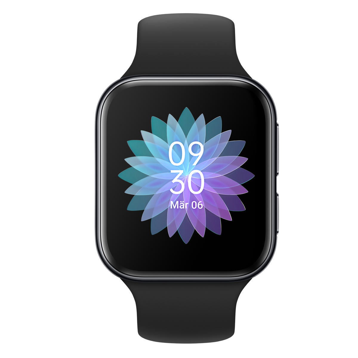 OPPO Watch 41 mm Smartwatch Aluminiumrahmen mit Polycarbonat Rückseite Flourkautschuk, -, Schwarz