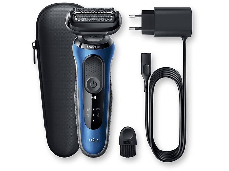 BRAUN 6 SERISI 60-B1000S BLU Islak&Kuru Kullanım Traş Makinesi Mavi/Siyah_0