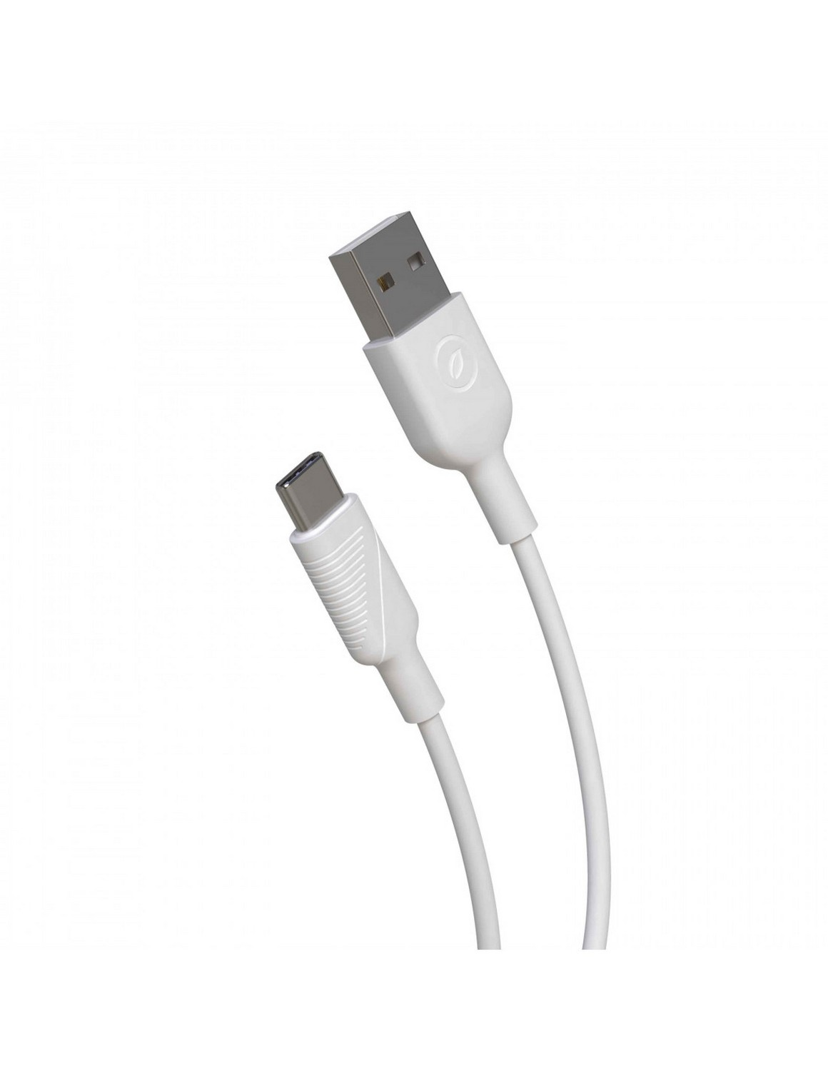 Un cable USB-C blanco con un conector blanco y un cable blanco.