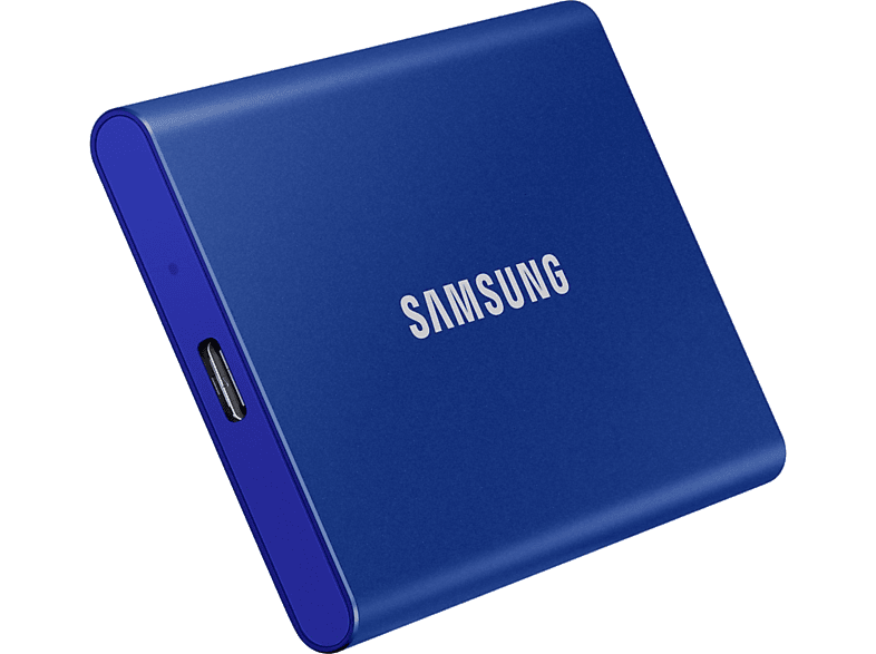 SAMSUNG T7 Hordozható SSD, 2 TB, USB 3.2, kék (MU-PC2T0H)