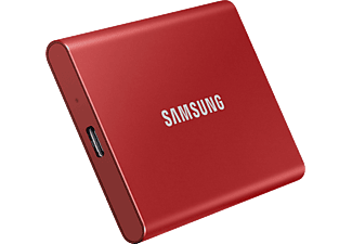 SAMSUNG T7 Hordozható SSD, 500 GB, USB 3.2, metál piros (MU-PC500R)