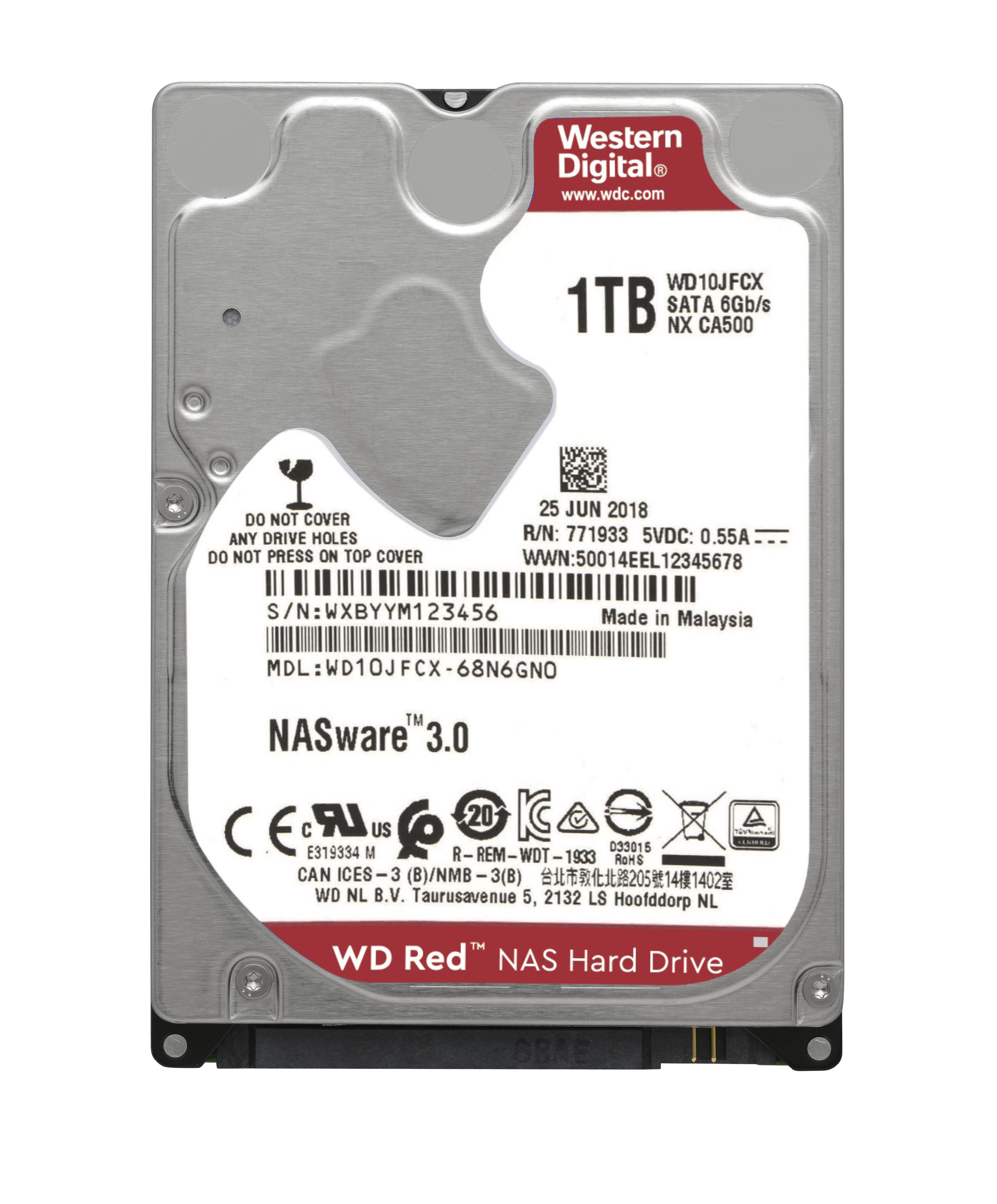 WD Red™ Plus Festplatte, 1 TB HDD SATA 6 Gbps, 2,5 Zoll, intern