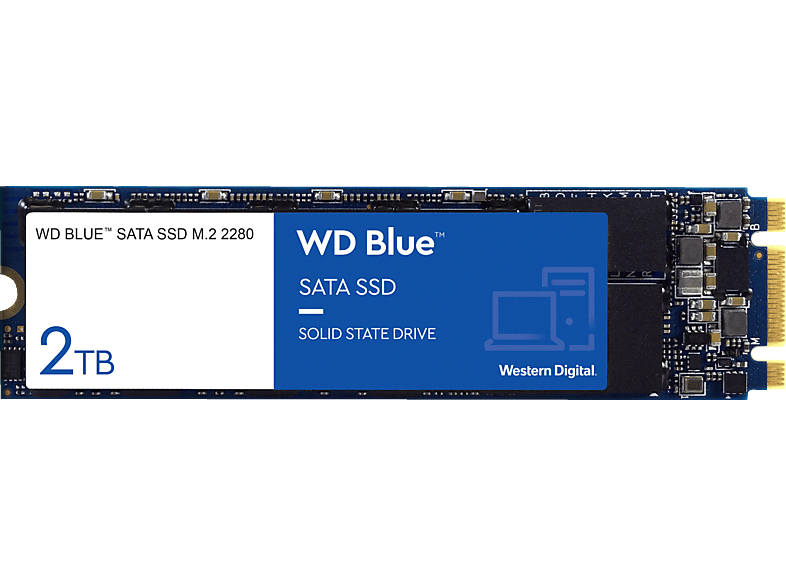 WD WDS200T2B0B M.2 NAND SSD, TB Flash intern via 2 Speicher, SATA