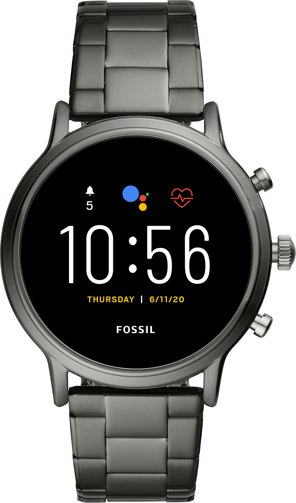 FOSSIL Gen 5 Touchscreen Smartwatch Carlyle 44 mm Grijs/Roestvrij staal