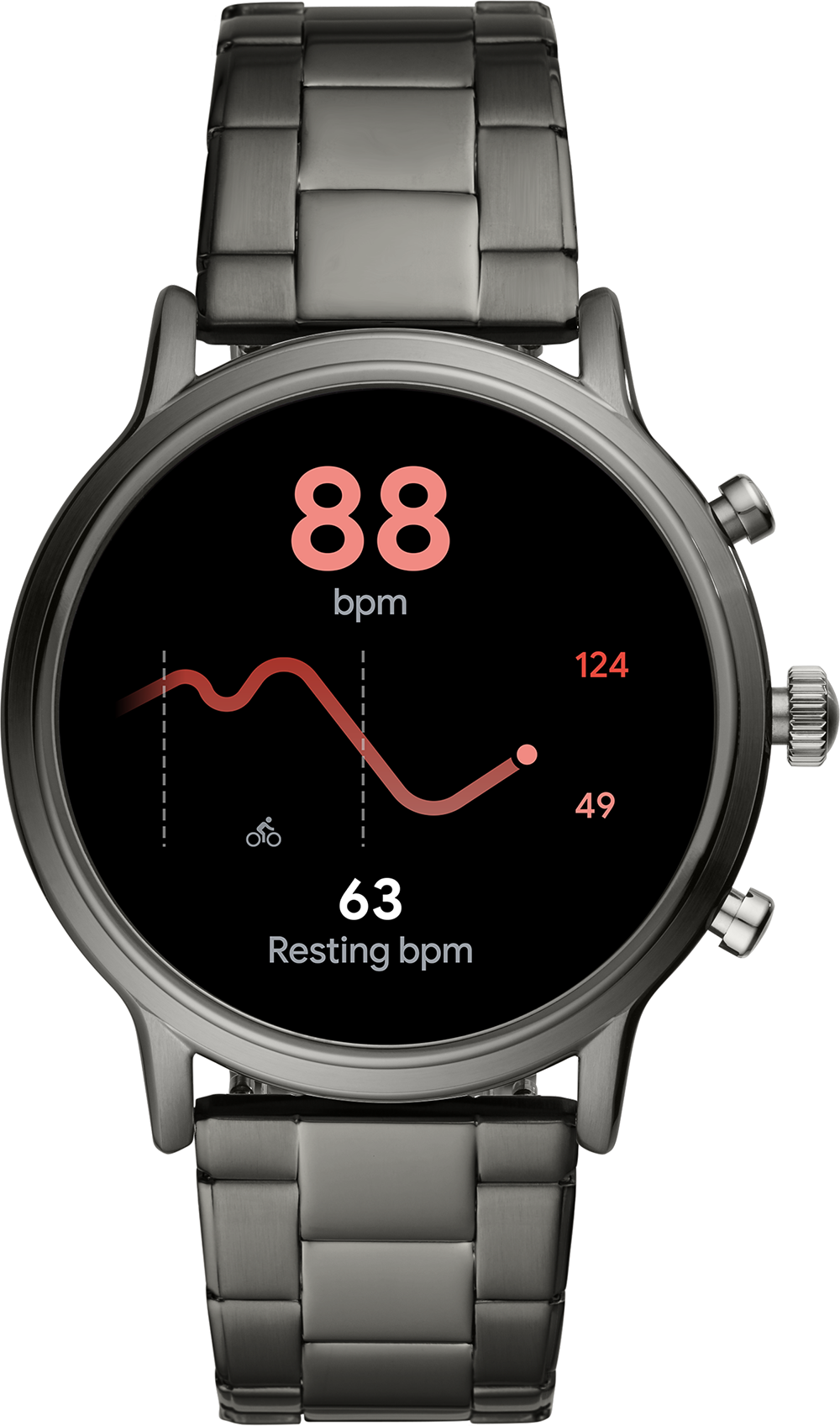 FOSSIL Gen 5 Touchscreen Smartwatch Carlyle 44 mm Grijs/Roestvrij staal