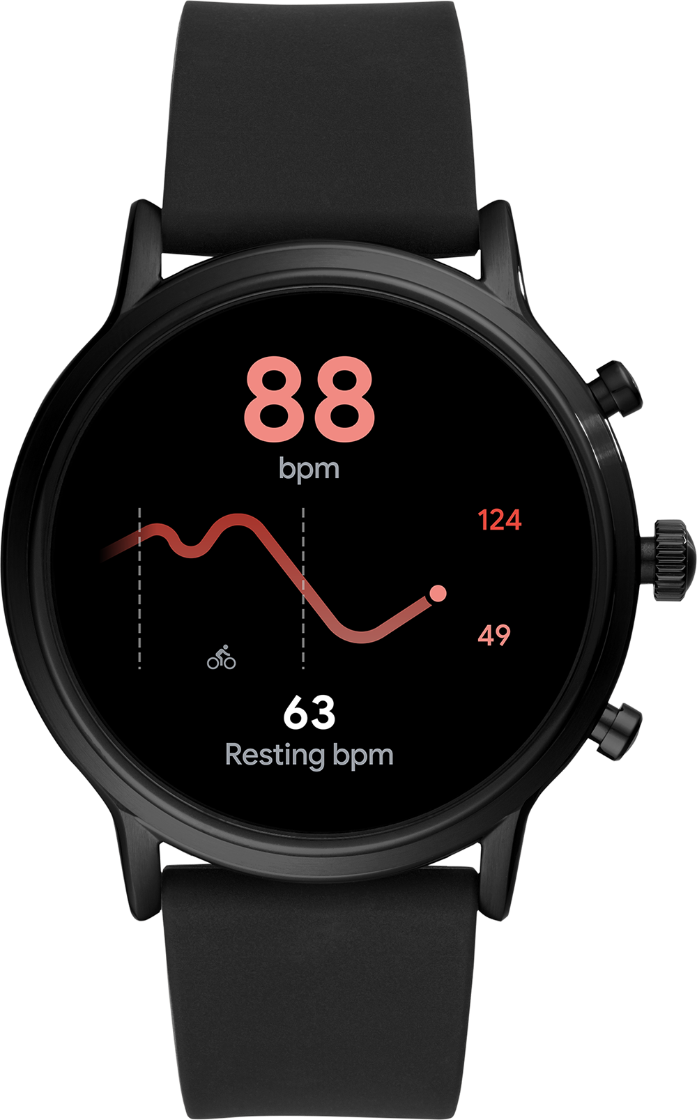 FOSSIL Gen 5 Touchscreen Smartwatch Carlyle 44 mm Zwart/Roestvrij staal