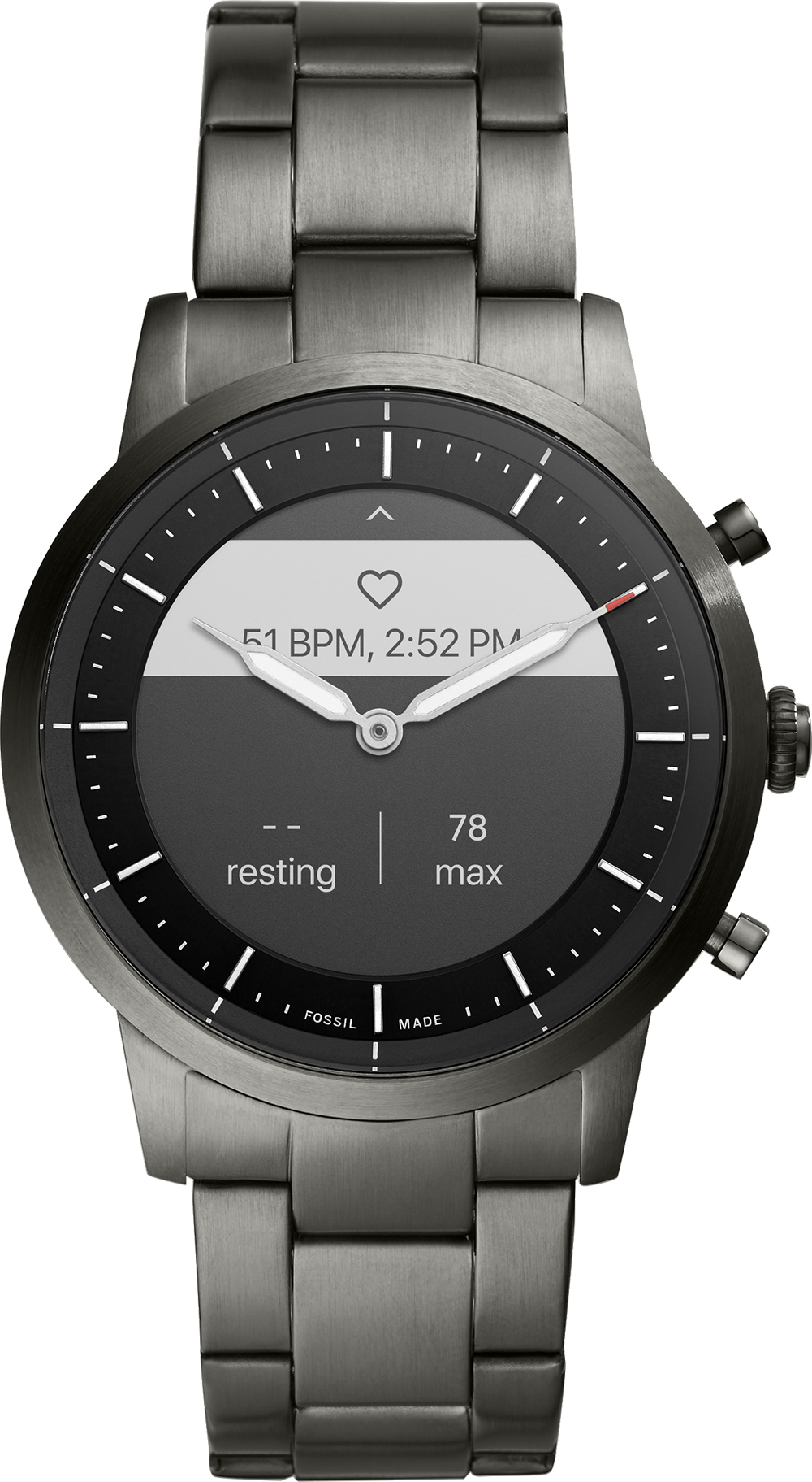 FOSSIL Hybrid HR Smartwatch Collider 42 mm Grijs/Roestvrij staal