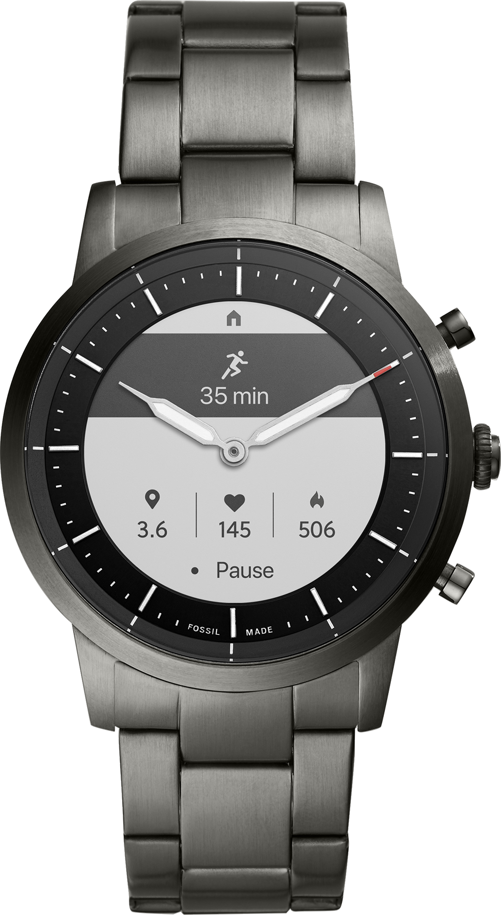 FOSSIL Hybrid HR Smartwatch Collider 42 mm Grijs/Roestvrij staal