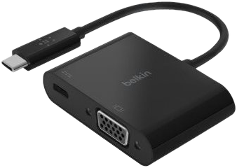 BELKIN Adaptateur USB-C vers VGA + Power (USB-C) 60W Noir (AVC001BTBK)