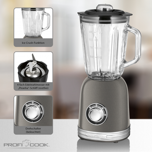 PROFICOOK PC-UM 1195 Standmixer Anthrazit (800 Watt)