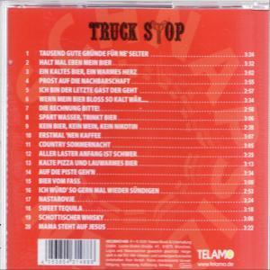 Eine rote CD-Hülle mit Titelliste und Bandnamen. Das Cover ist rot mit weißem Text.