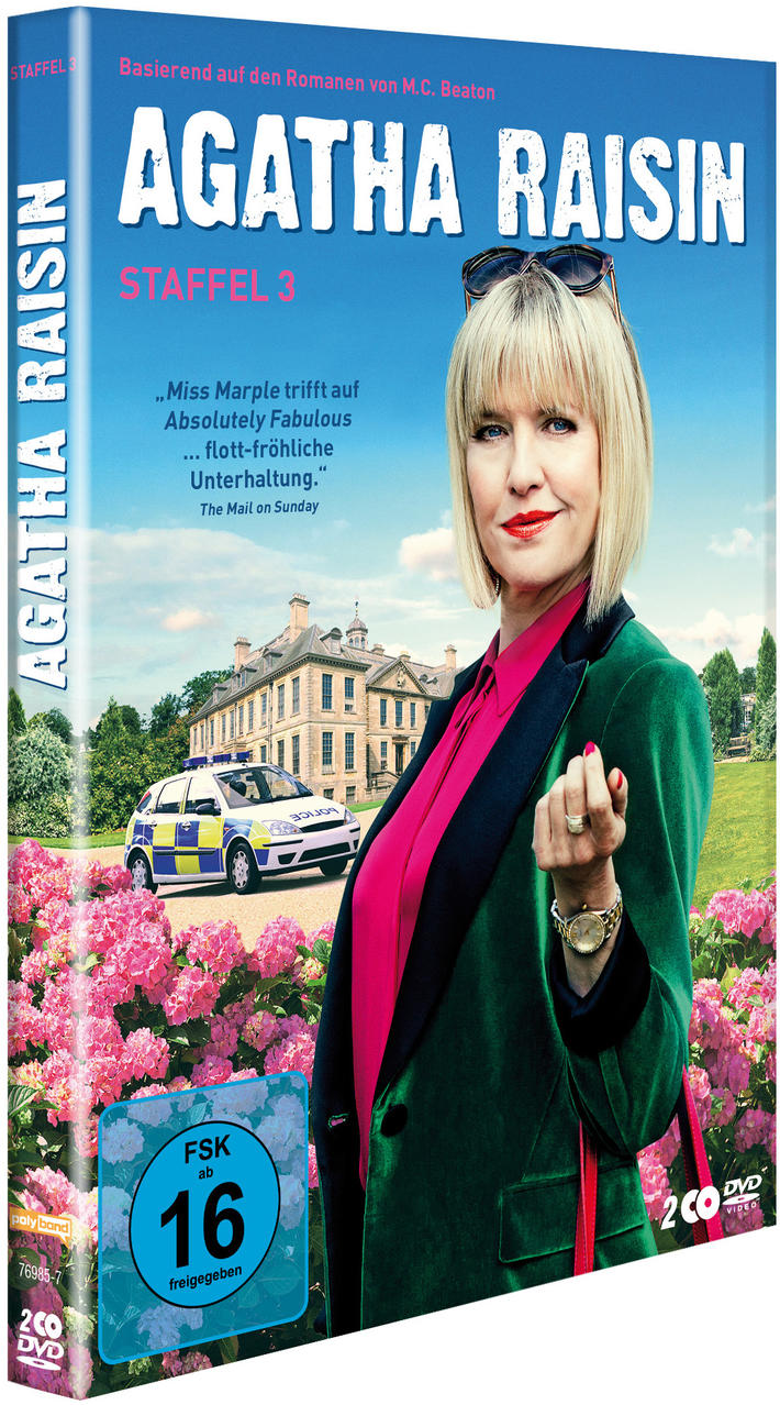 DVD-Cover mit Frau in grünem Mantel. Rosa Blumen und ein Auto im Hintergrund.
