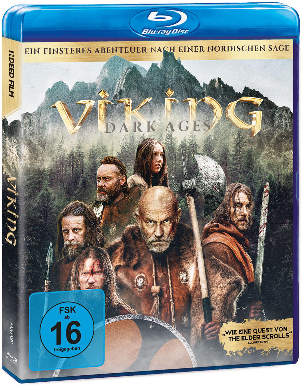 Eine Blu-ray-Disc-Hülle mit dem Titel 'Viking: Dark Ages' und einer Personengruppe.