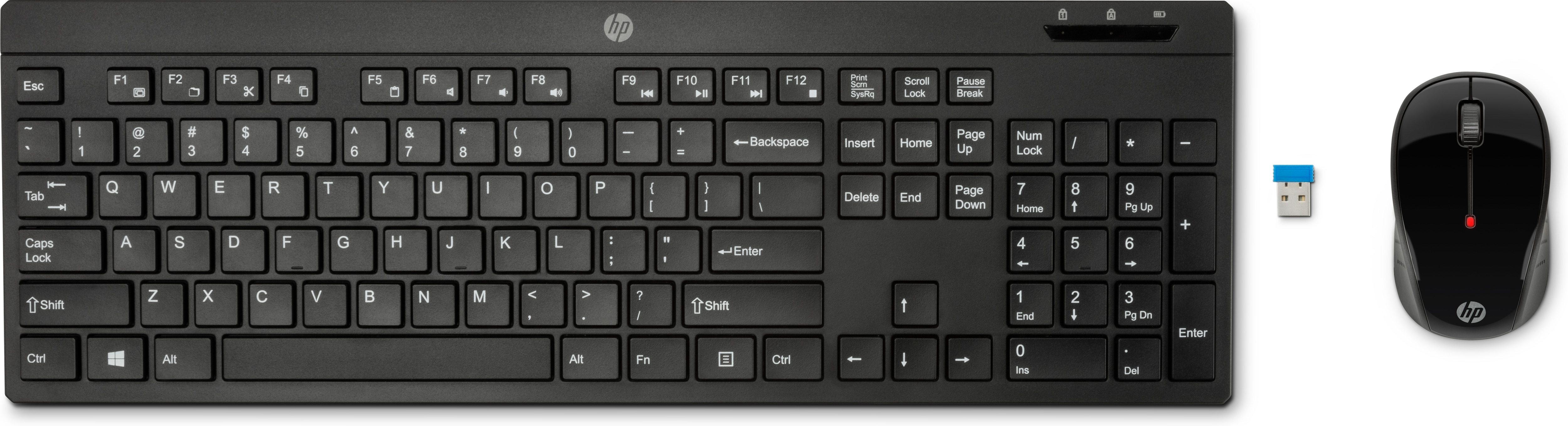 Pack Teclado + Ratón - HP 200, Cable/Inalámbrico, USB, 1000 ppp, Negro