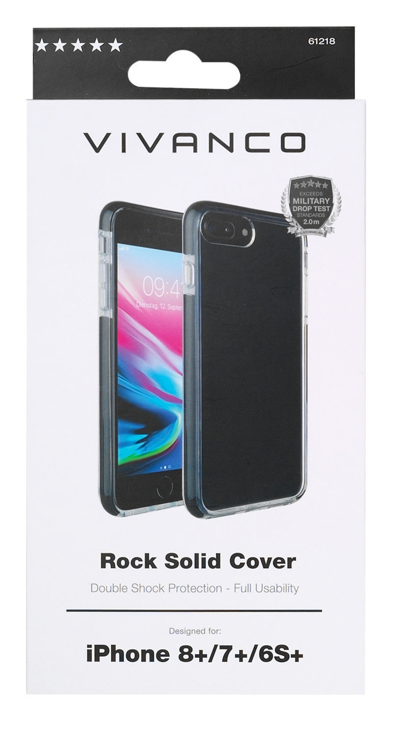Solid, Rock iPhone 6S Plus, 8, VIVANCO 7, Apple, 61218 iPhone Backcover, iPhone Transparent/Schwarz