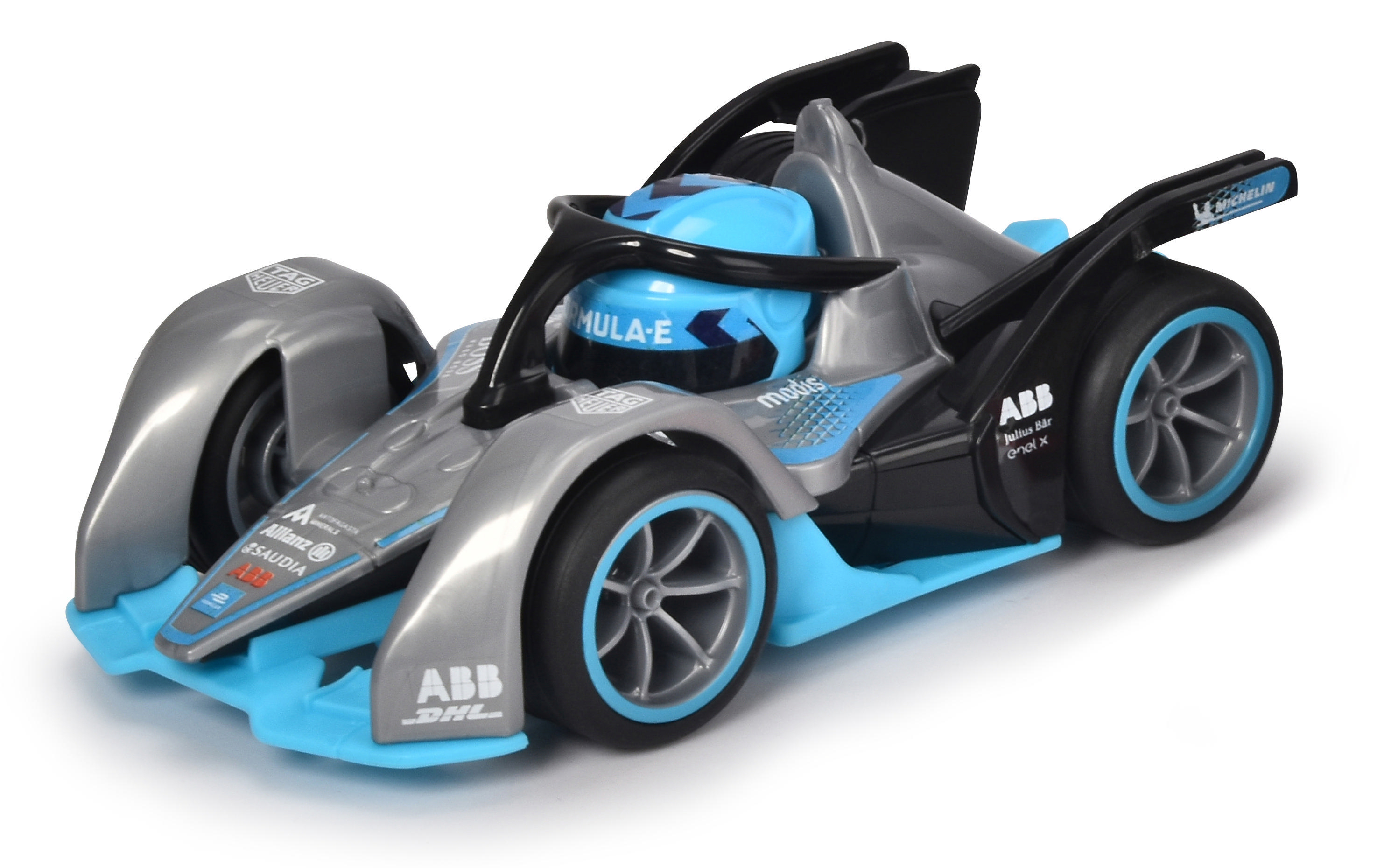 DICKIE-TOYS Formula E - Pullstring Racer, 3-sort. Spielzeugauto Mehrfarbig