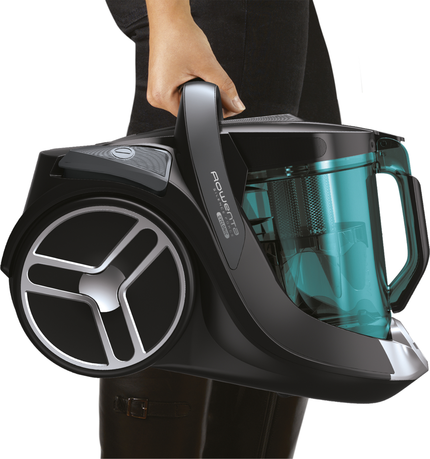 Aspirador sin bolsa - Rowenta Silence Force Cyclonic RO7212, 550W, 69dB, 2.5 l, Azul