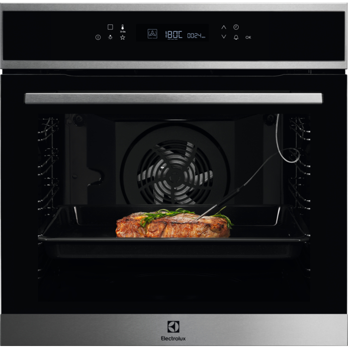 Horno - ELECTROLUX EOE7P31X, 72 L, Multifunción, Pirolítico, 3480W, Independiente, A+, Display LCD, Inox