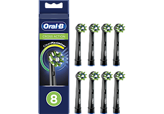 ORAL-B CrossAction Opzetborstel Zwart met CleanMaximiser  (8 stuks)