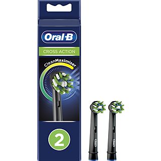 ORAL-B CrossAction Opzetborstel Zwart met CleanMaximiser  (2 stuks)